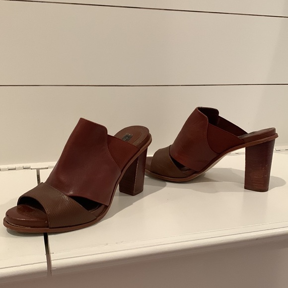 White House Black Market Brown Open Toe Heels - Picture 7 of 9